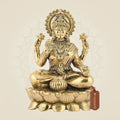 4.5" Laxmi Ji Seated on Lotus – Handcrafted Pure Brass Idol for Pooja Room