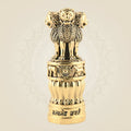 Brass Ashoka Stambh 4″ – Handcrafted National Emblem for Office Decor Car Dashboard