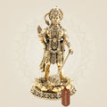 Brass Standing Hanuman Idol on Lotus – Superfine Finish Pooja Murti 8"
