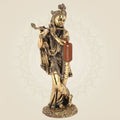Standing Krishna with Flute Idol 10" Superfine Handcrafted Art Pure Brass Murti