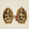 3.75" Folded Buddha Hand Temple – Portable Brass Idol in Abhaya & Varada