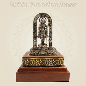 3.75″ Ram Lalla Idol in Brass with Hand Finished Square Wooden Base - Luxeartisanship