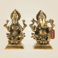 Brass Ganesh with Shubh Lakshmi Idol 5.25" | Vighnaharta Decorative Showpiece