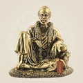 4" Small Sitting Sai Baba Brass Statue – Handcrafted Idol for Home Temple