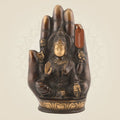 Brass Lakshmi Idol on Palm 9″ – Butter Polish  Finish laxmi ji Statue for Wealth & Prosperity