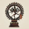 Traditional Artwork Brass Nataraja Idol | Dancing Shiva Statue 17" for Spiritual Home & Temple Decoration