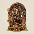 Divine Brass Shiv Pariwar Idol – Heavy Handmade Indian Temple Statue 11.75"