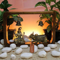 Shiva Brass Idol with Nandi in Frame with Hanging Bells 8.25"