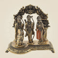 Brass Ram Darbar Idol with Intricate Carving 4" | Sacred Temple Decor Statue