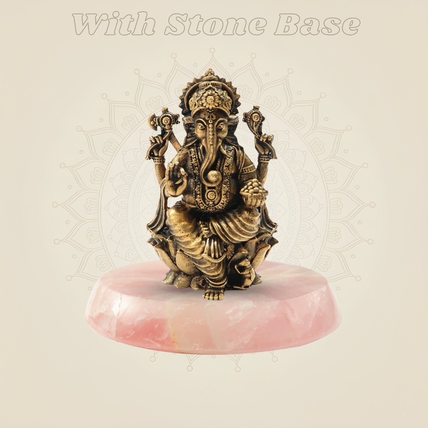 Bronze Ganapati Statue on stone base