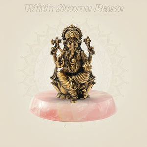 Bronze Ganapati Statue on stone base