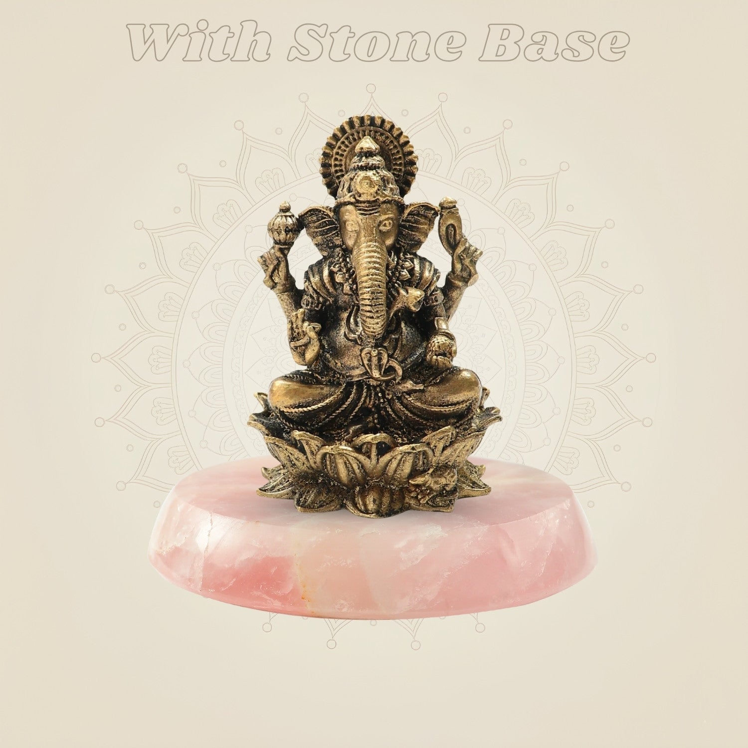 Lord Ganesha Brass Idol on gemstone