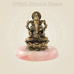 Lord Ganesha Brass Idol on gemstone