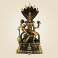 Lord Vishnu Bronze Idol on Sheshnag Throne 3.30" - Unique Statue