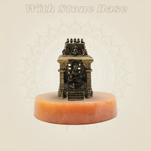 Bronze Saraswati Temple on gemstone base