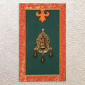 20" Brass Ganesha with Bells Wall Frame – Handcrafted Wooden Art for Home & Temple