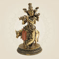 Brass Krishna Ji with Cow – A Timeless Symbol
