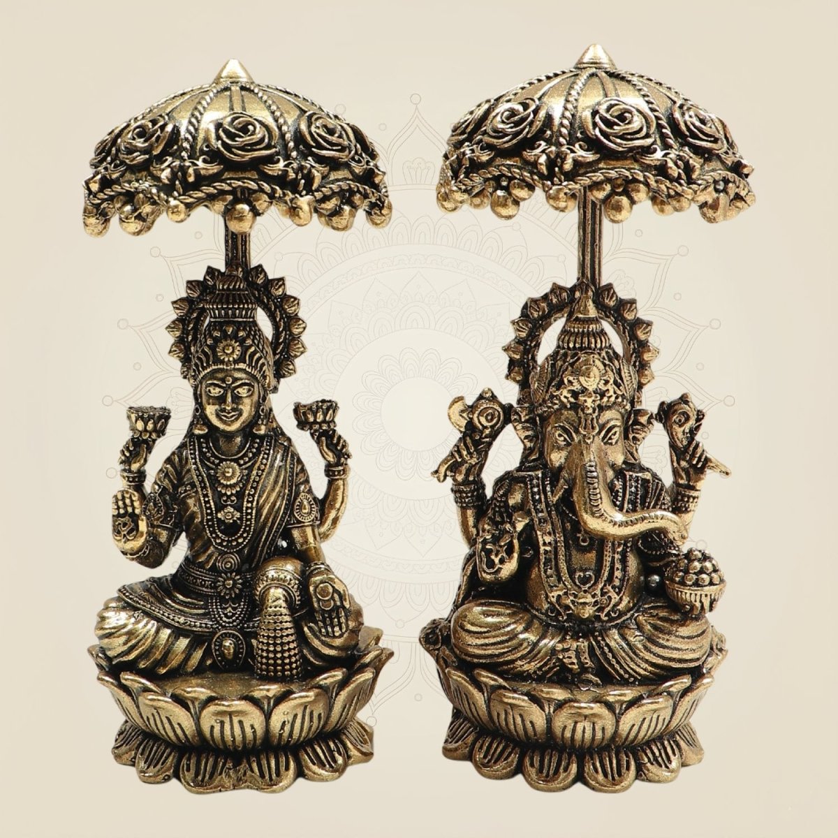 Umbrella Brass Laxmi Ganesh Idol