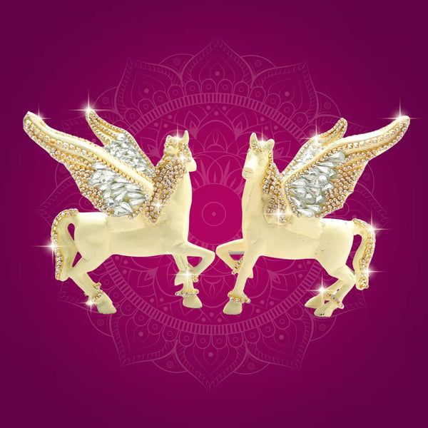 Brass Pegasus Horse Pair Statue 4.5