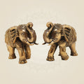Brass Mini Elephant Pair 3" Artisan – Handcrafted Decor & Vastu Showpiece