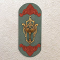 17" Brass Diya in Wooden Wall Frame – Elegant Decorative Lighting Accent