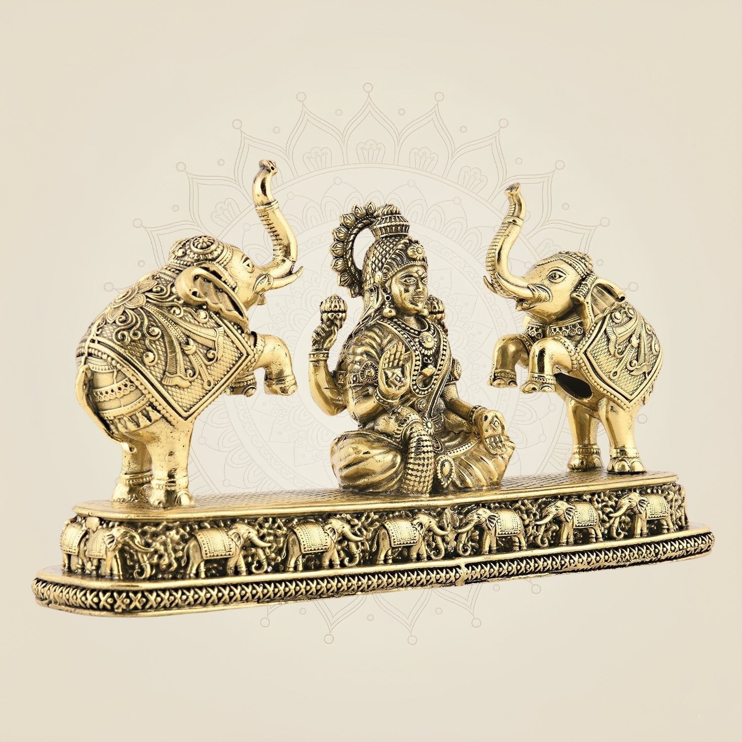 4.25" Brass Gajalakshmi Idol | Vastu Decor for Fortune, Growth & Gifting