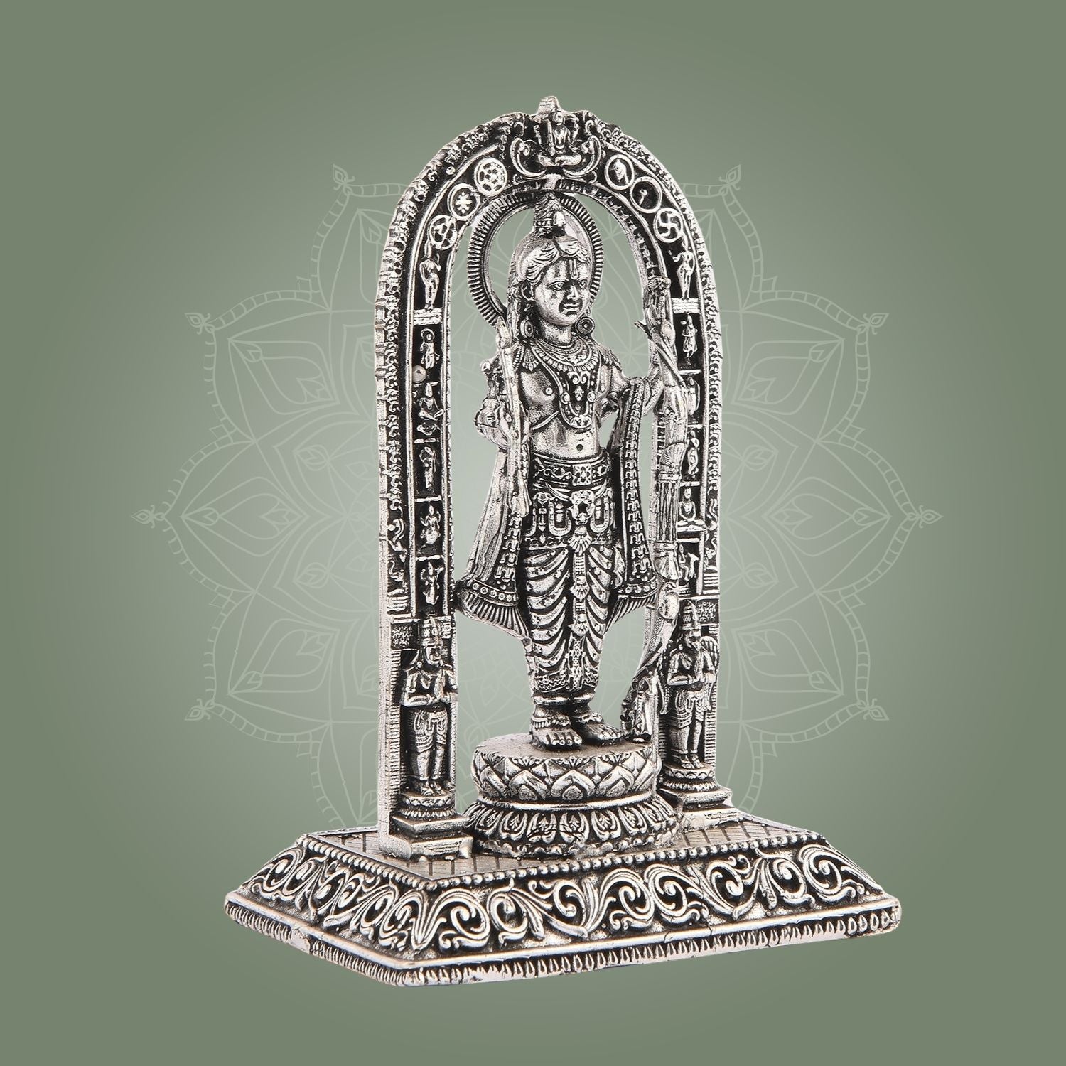 Ram Lalla Idol 4" – Silver Finish Brass Murti for Pooja & Temple Decor
