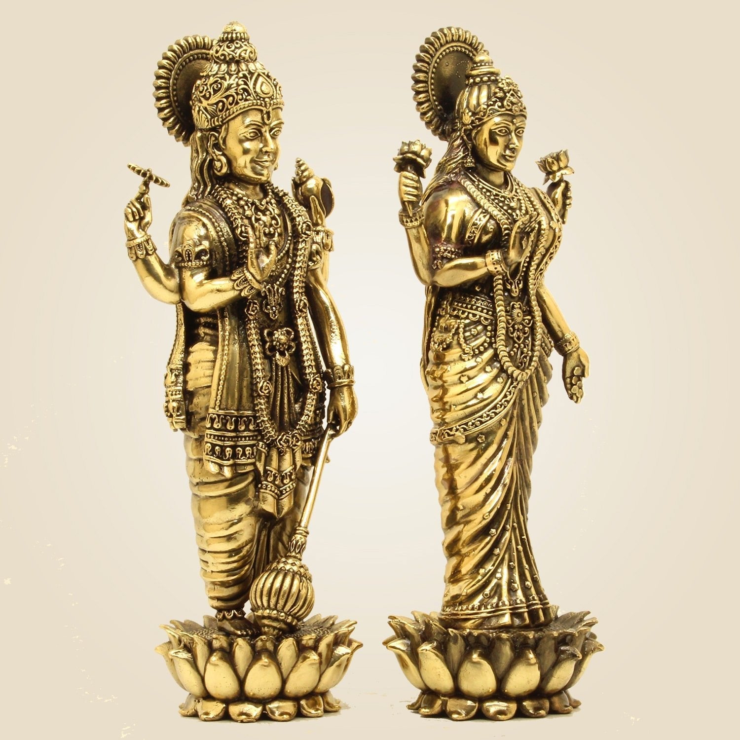 Brass Vishnu Laxmi Idol