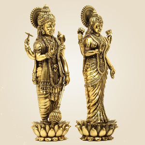 Brass Vishnu Laxmi Idol