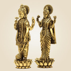 Brass Vishnu Laxmi Idol