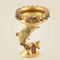 Big Fish Brass Urli Bowl 11" – Ethnic Pot for Diwali, Temple & Home Decor Gift