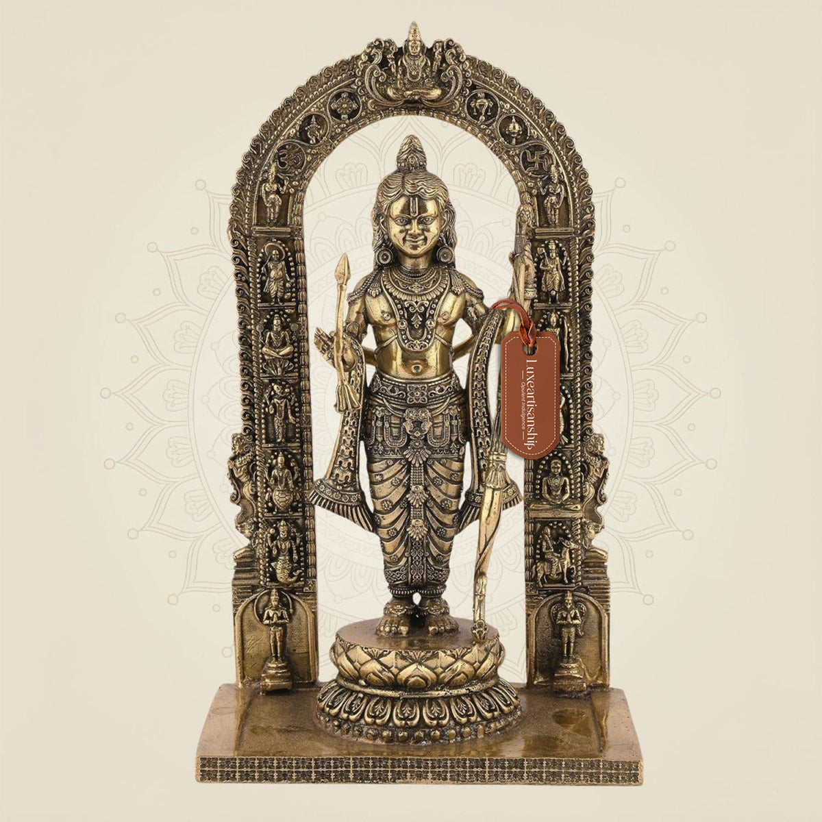 Ram Lalla Brass Idol – 7.75" Handcrafted Symbol of Divinity, Pure Brass Murti for Mandir