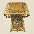 Handcrafted Brass Chowki Table 20.5" – Perfect Altar for Deities & Pooja