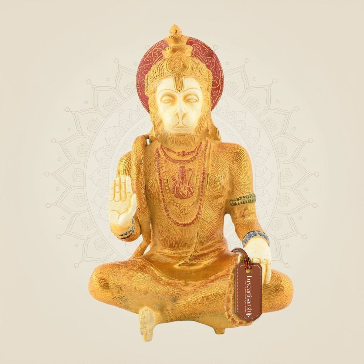 Hanuman Ji Brass Idol – 11.5" Handcrafted Statue for Puja & Decor Use