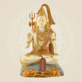 Meditating Lord Shiva Idol – 13.5" Mud Finish Brass Mahadeva Statue