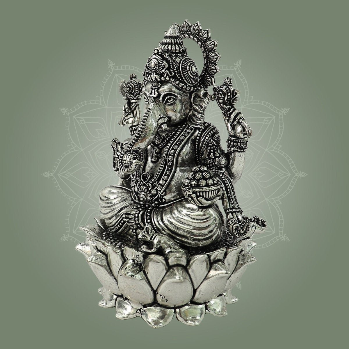 Brass Chaturbhuja Ganesha Statue