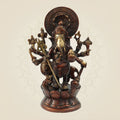 Brass Astha Bhuja Ganesha Idol - 8-Armed Ganesh Statue 9 Inch for Vastu & Home Temple Decor"
