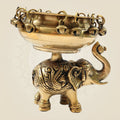 Heavy Brass Elephant Urli Bowl 6.25" | Decorative Vessel for Flowers, Pooja & Festive Home Decor
