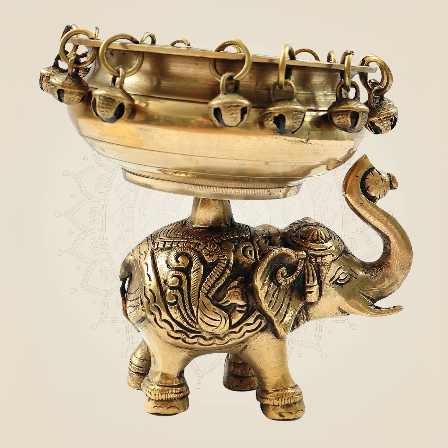 Heavy Brass Elephant Urli Bowl 6.25" | Decorative Vessel for Flowers, Pooja & Festive Home Decor