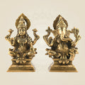 Brass Ganesh with Shubh Lakshmi Idol 5.25" | Vighnaharta Decorative Showpiece