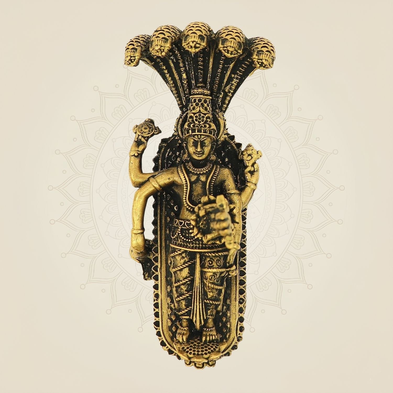 Handcrafted Vishnu on Sheshnag Bronze Idol – Divine Anantashayana Idol - 1.50"