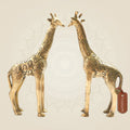 Brass Giraffes in Pair 9"– Handcrafted Animal Art for Stylish Modern Décor