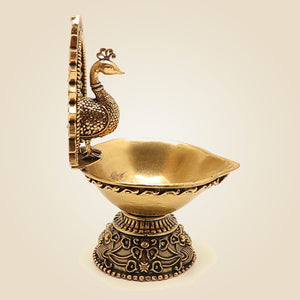 Brass Peacock Diya