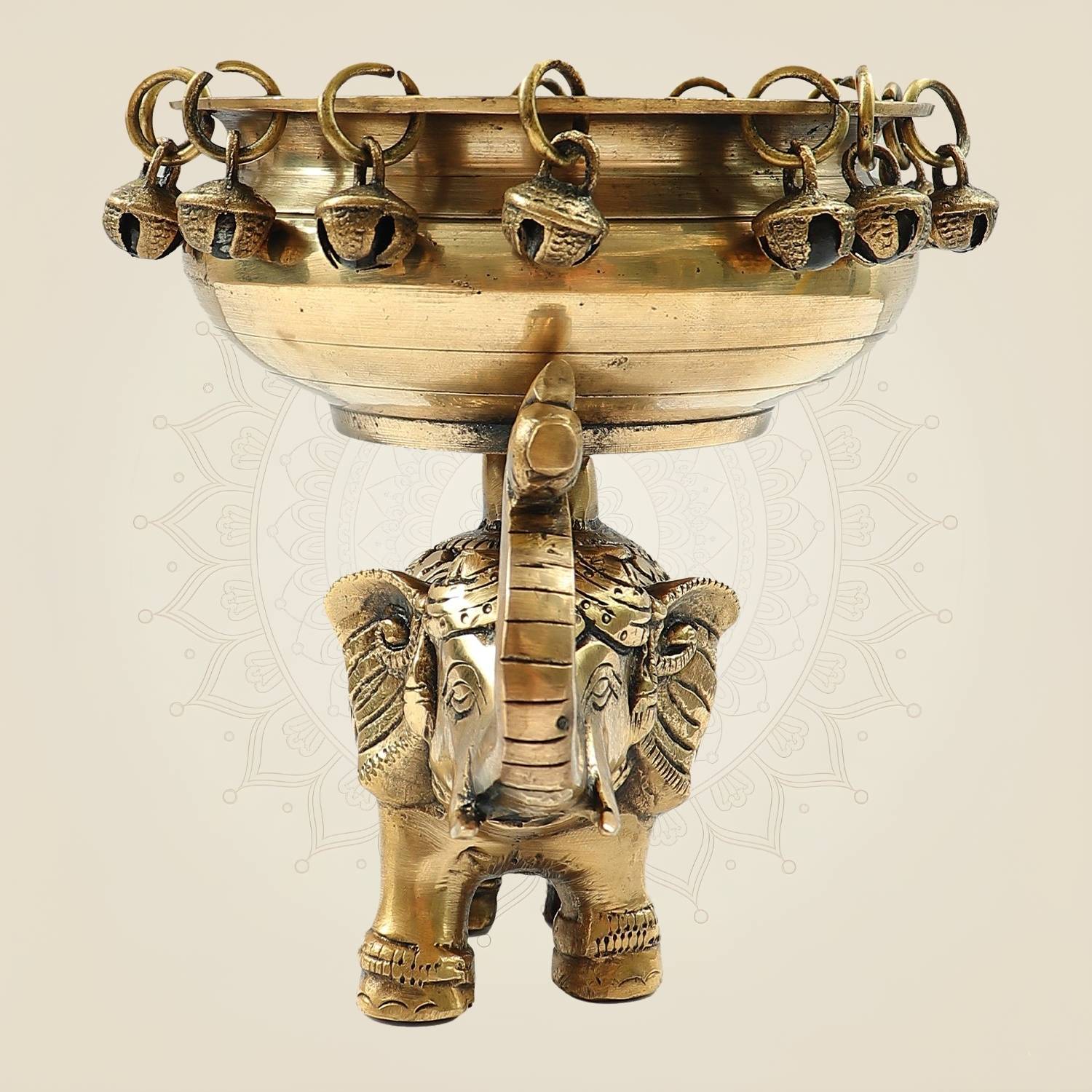 Heavy Brass Elephant Urli Bowl 6.25" | Decorative Vessel for Flowers, Pooja & Festive Home Decor
