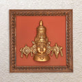 Wall Frame of Lord Balaji – 12" Brass Idol Hanging in Decorative Wooden Art