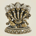 5.5" Panchmukhi Ganesha Brass Murti with Sheshnag Jewellery Stone Work - Luxeartisanship