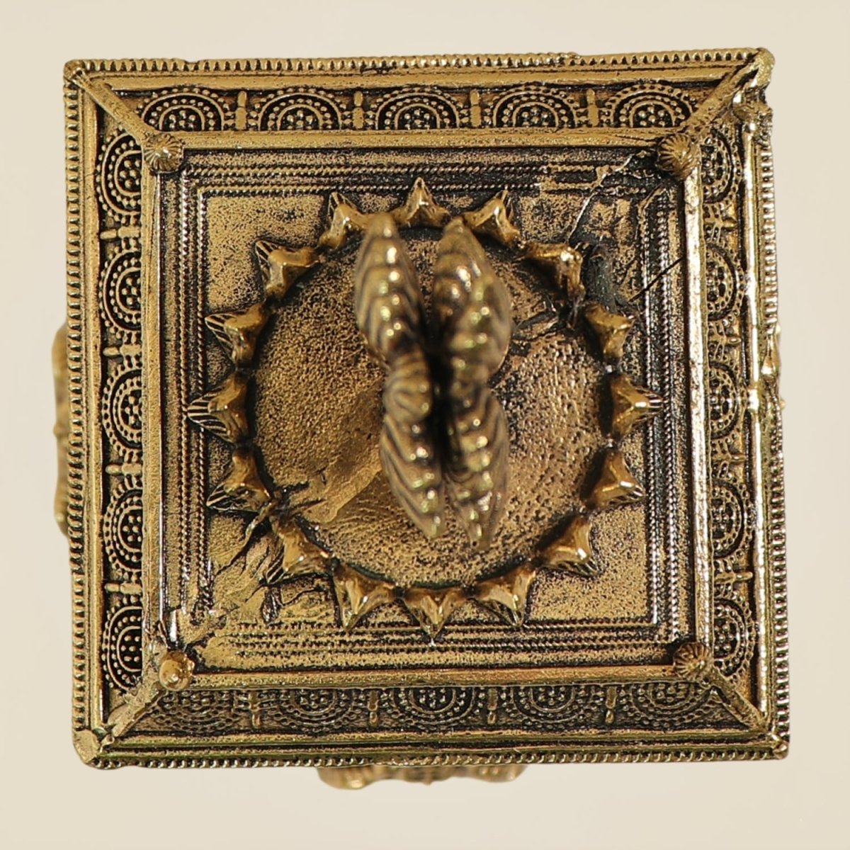 5.5" Traditional Pure Brass Tulsi Maadam with Om Design - Luxeartisanship