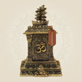 5.5" Traditional Pure Brass Tulsi Maadam with Om Design - Luxeartisanship