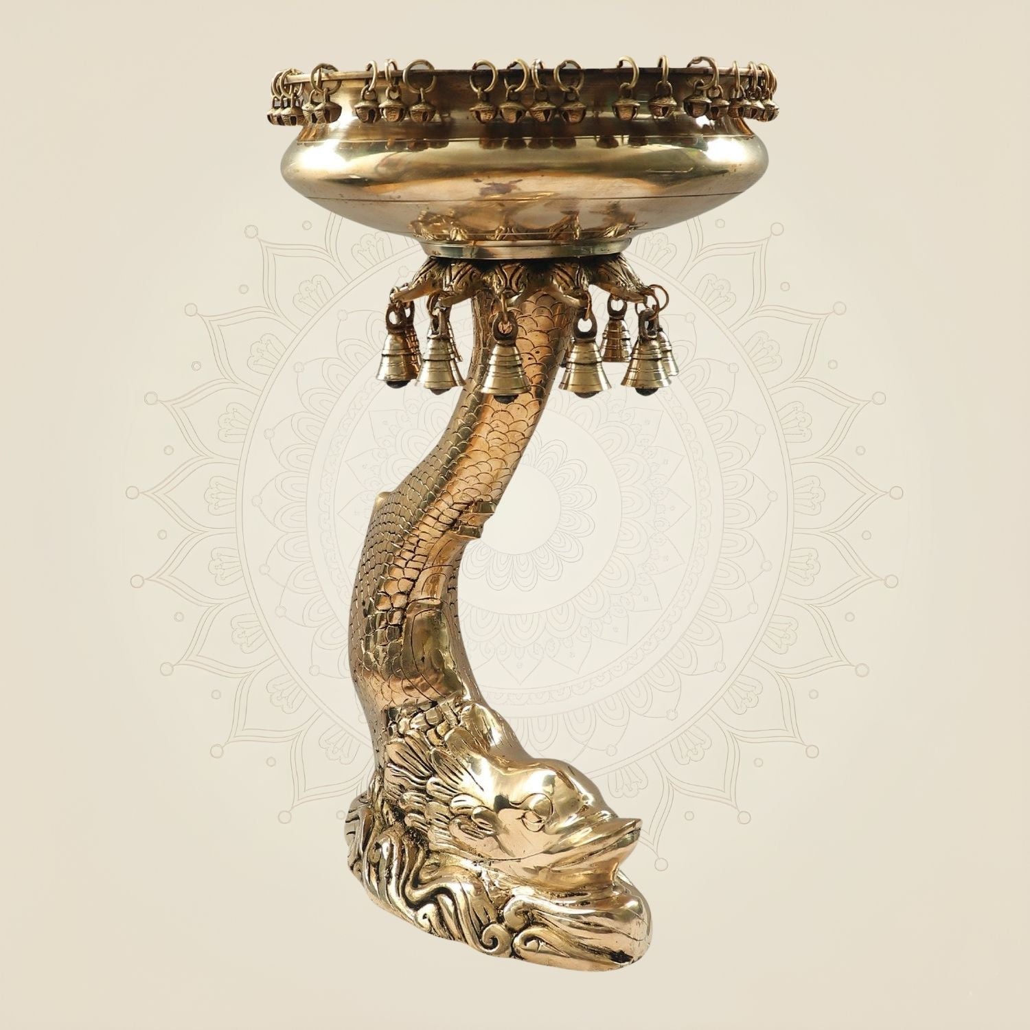 Brass Fish Urli - Amazing Handcrafted Art Large Size Decorative Bowl 23"