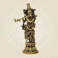 4.75" Krishna Bronze Idol – South Indian Divine Murti for Mandir